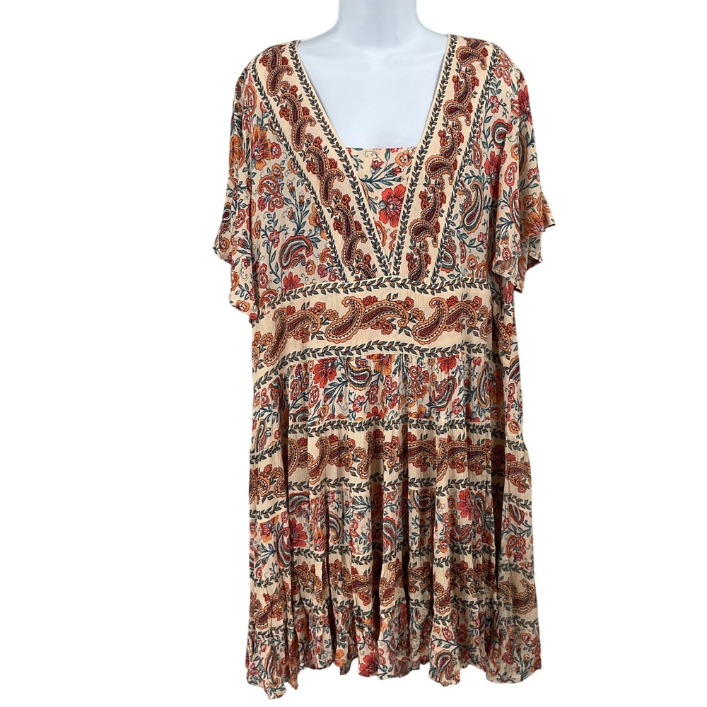 Bila Dress Women XL Fruit Punch Paisley Floral Boho Festival Whimsical Flowy NEW